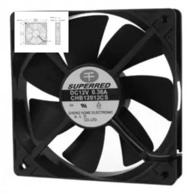 導線AWG26および信号の出力オプションの120X120X25 12V DCの冷却ファン