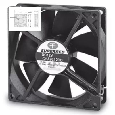 壁のクーラー/消毒のキャビネットのための92X92X25mm DC 12Vの冷却ファン